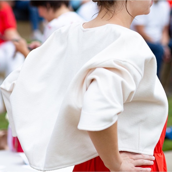 Ivory Cropped Blazer, L-XL - Picture 10 of 12